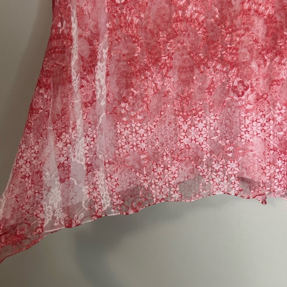 Pink Asymmetrical 3/4 Sleeve Blouse, Size L - Picture 2 of 7